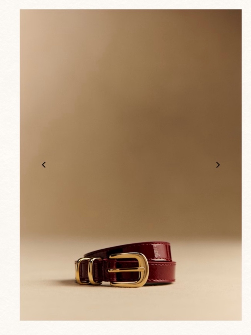 Sezane Livie Belt Polished Burgundy. Size 75 NWOT